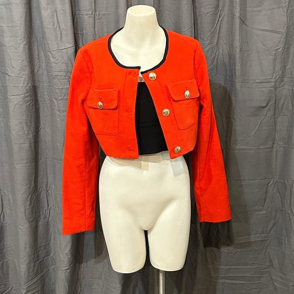 Women's Red Cropped Jacket W/ 2 Crop Tops